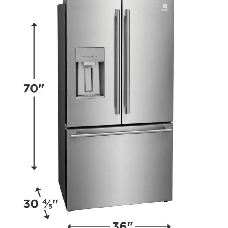 ELECTROLUX 22,6 Cu ft 36 In Refrigerator Stainless Bottom Freezer, French door - ERFC2393AS