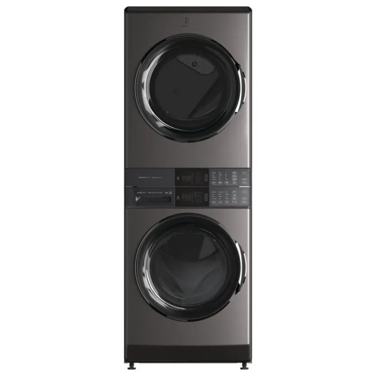 ELECTROLUX Spacemaker Laundry Tower, Black Stainless, 27", Front-Load - ELTE760CAT