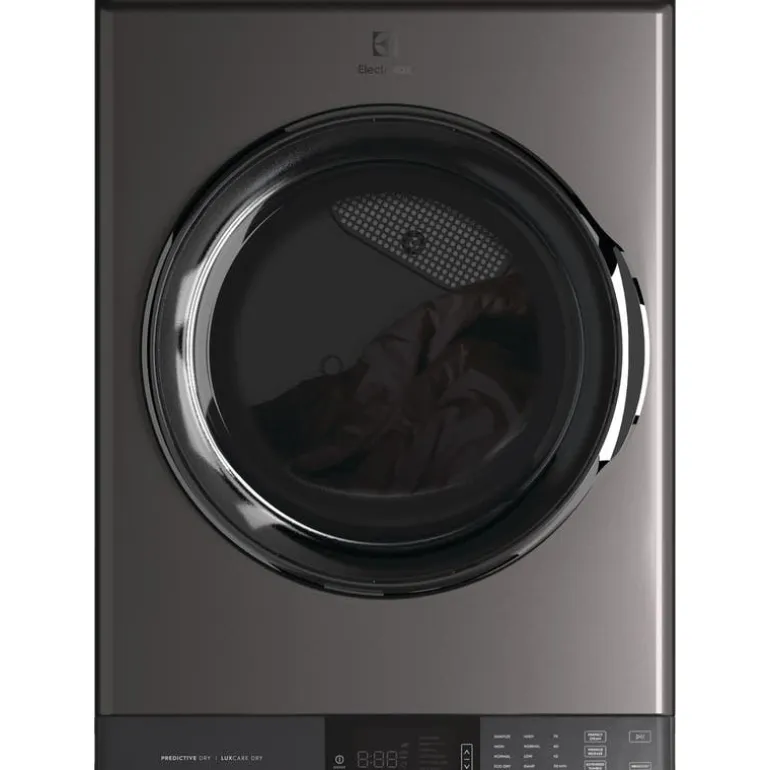 ELECTROLUX Spacemaker Laundry Tower, Black Stainless, 27", Front-Load - ELTE760CAT