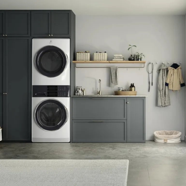 ELECTROLUX Spacemaker Laundry Tower, White, 27", Front-Load - ELTE760CAW