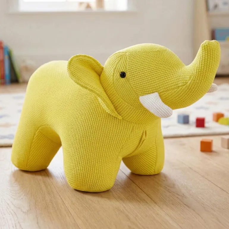Elephant-Shaped Kids Pouf – 30.3" x 14.2" x 13.4"