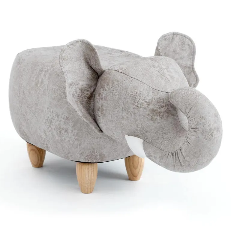 Elephant-Shaped Kids Pouf – 29.5" x 14.2" x 13.8"