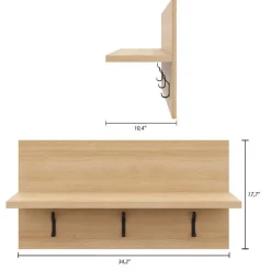 Entryway Wall-Mounted Coat Rack with Shelf