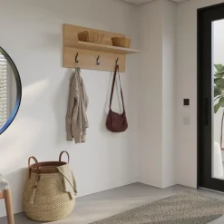 Entryway Wall-Mounted Coat Rack with Shelf