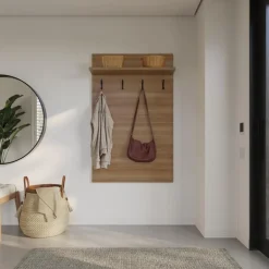 Entryway Wall-Mounted Coat Rack with Shelf