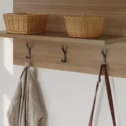 Entryway Wall-Mounted Coat Rack with Shelf