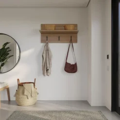 Entryway Wall-Mounted Coat Rack with Shelf
