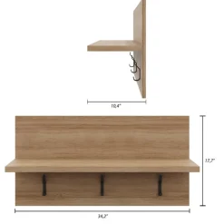 Entryway Wall-Mounted Coat Rack with Shelf