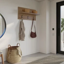 Entryway Wall-Mounted Coat Rack with Shelf