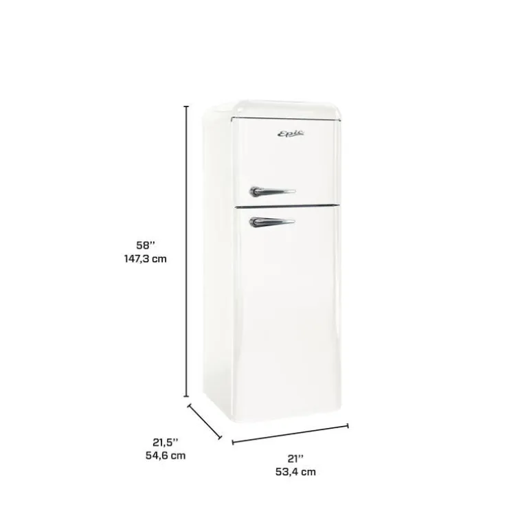 EPIC 21 In 7,5 Cu Ft Refrigerator White Top Freezer - ERR82W-1