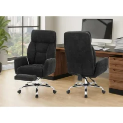 Ergonomic Office Chair in Black Fabric - Monarch
