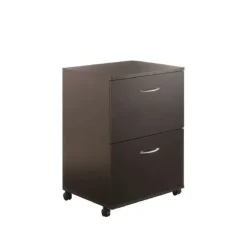 Essentials Rolling Filing Cabinet, 2-Drawer, Black - Nexera
