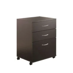 Essentials Rolling Filing Cabinet, 3-Drawer, Black - Nexera