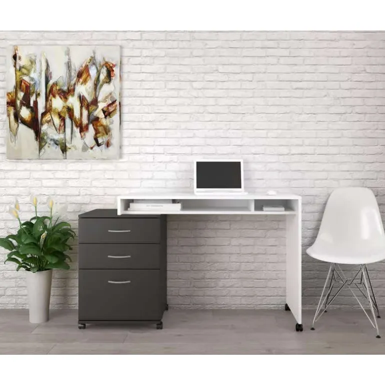 Essentials Rolling Filing Cabinet, 3-Drawer, Black - Nexera