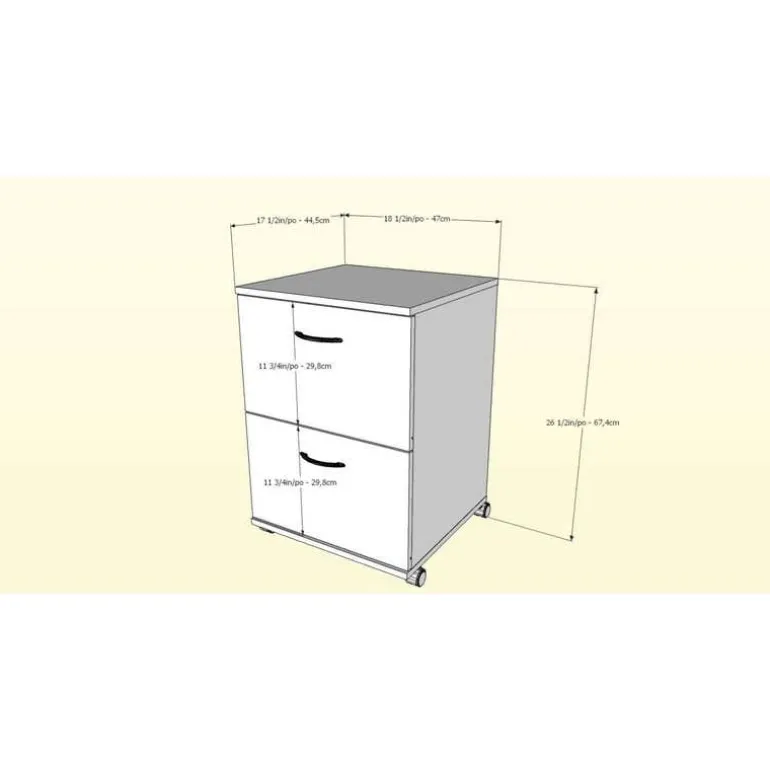 Essentials Rolling Filing Cabinet, 2-Drawer, Truffle - Nexera