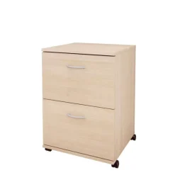 Essentials Rolling Filing Cabinet, 2-Drawer, Natural Maple - Nexera