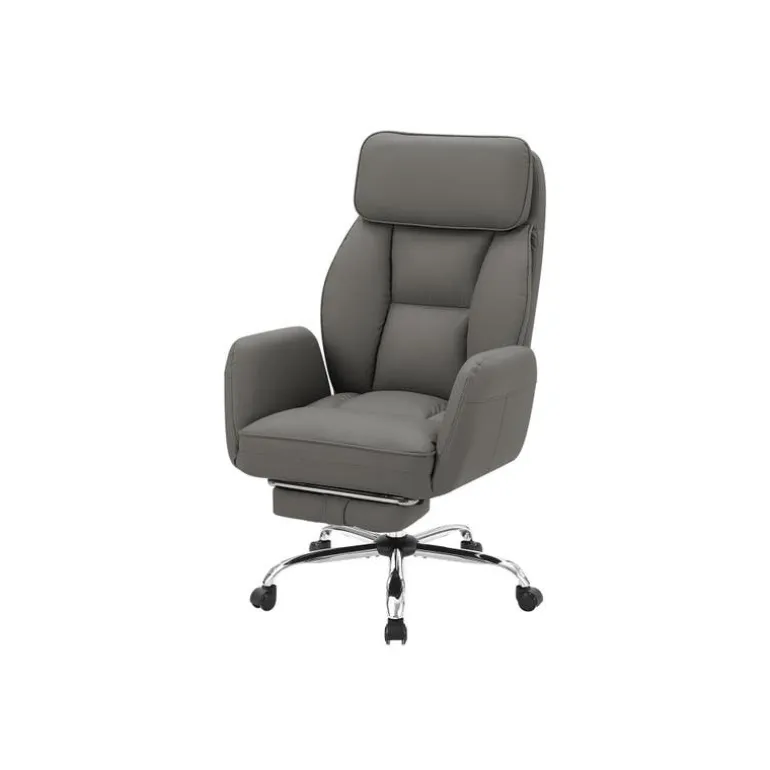 Executive Office Chair in Faux Leather - Dark Grey - Monarch
