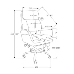 Executive Office Chair in Faux Leather - Dark Grey - Monarch