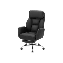 Executive Office Chair in Black Faux Leather - Monarch