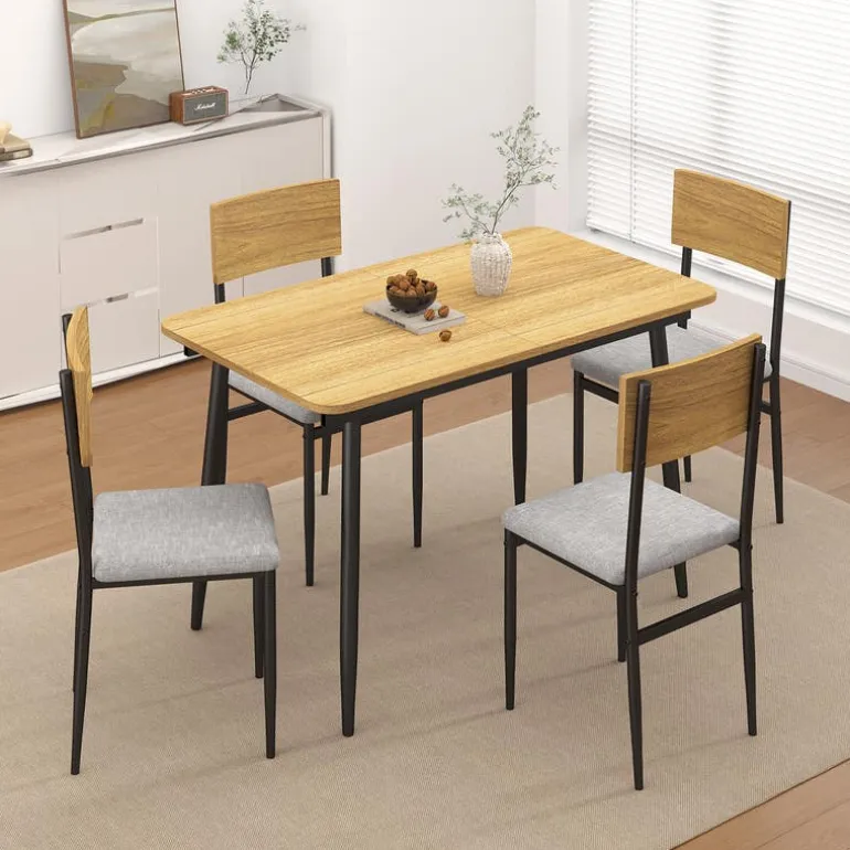 Extendable Dining Table Set with 4 Chairs - 43.3" to 59”