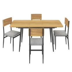 Extendable Dining Table Set with 4 Chairs - 43.3