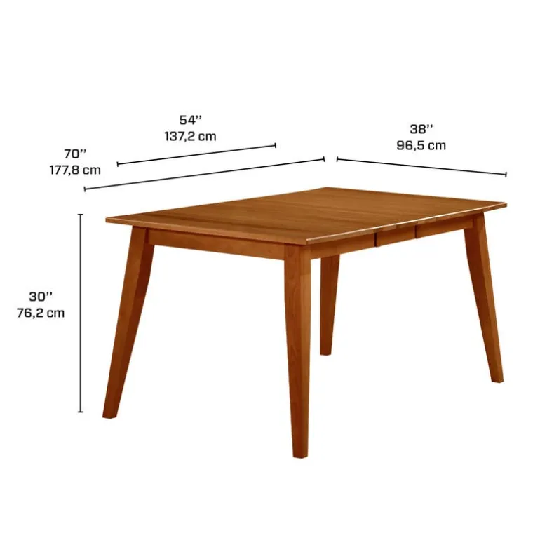 Extendable Rectangular Dining Table (54" to 70") with 4 Chairs and Bench - Brown