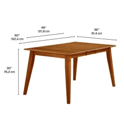 Extendable Rectangular Dining Table (48