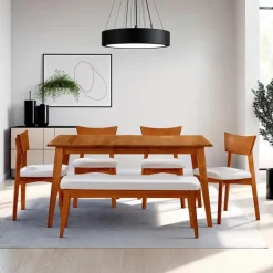Extendable Rectangular Dining Table (54" to 70") - Brown
