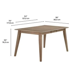 Extendable Rectangular Dining Table (54" to 70") - Grey