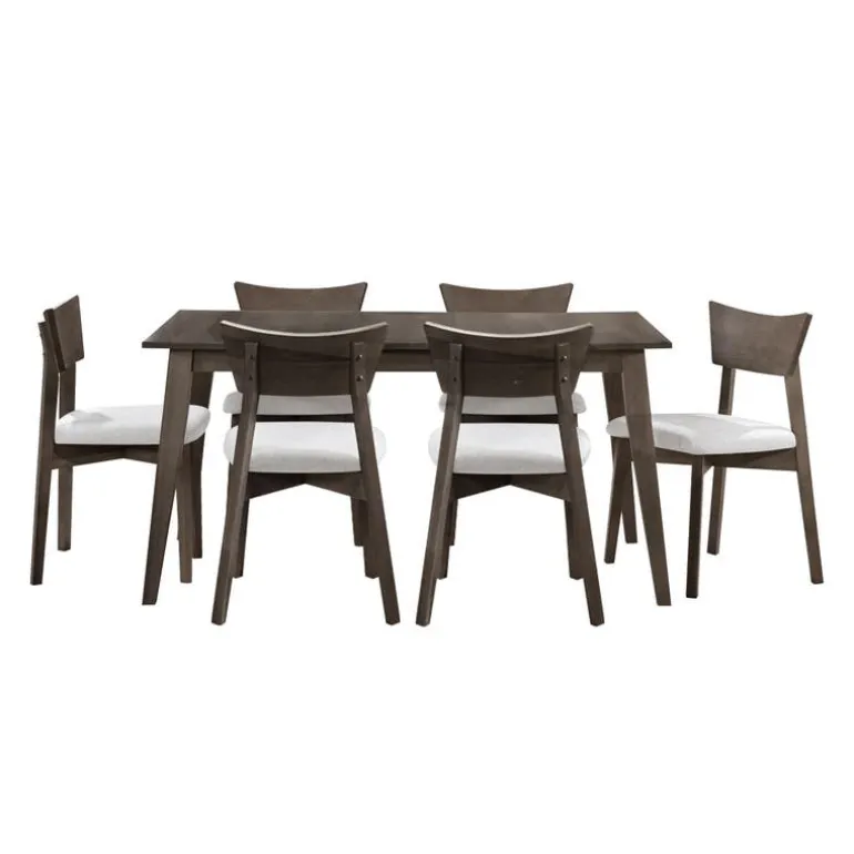 Extendable Rectangular Dining Table (54" to 70") with 6 Chairs - Slate