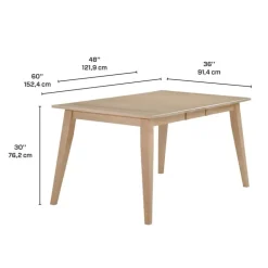 Extendable Rectangular Dining Table (48