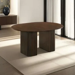 Extendable Round Pedestal Dining Table (48 to 83