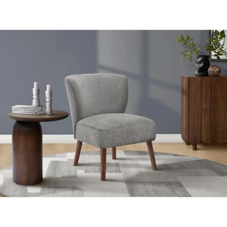 Fabric Accent Chair - Light Grey