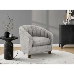 Fabric Accent Chair - Silver