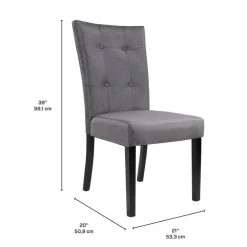 Fabric Chairs (Set of 2) - Grey