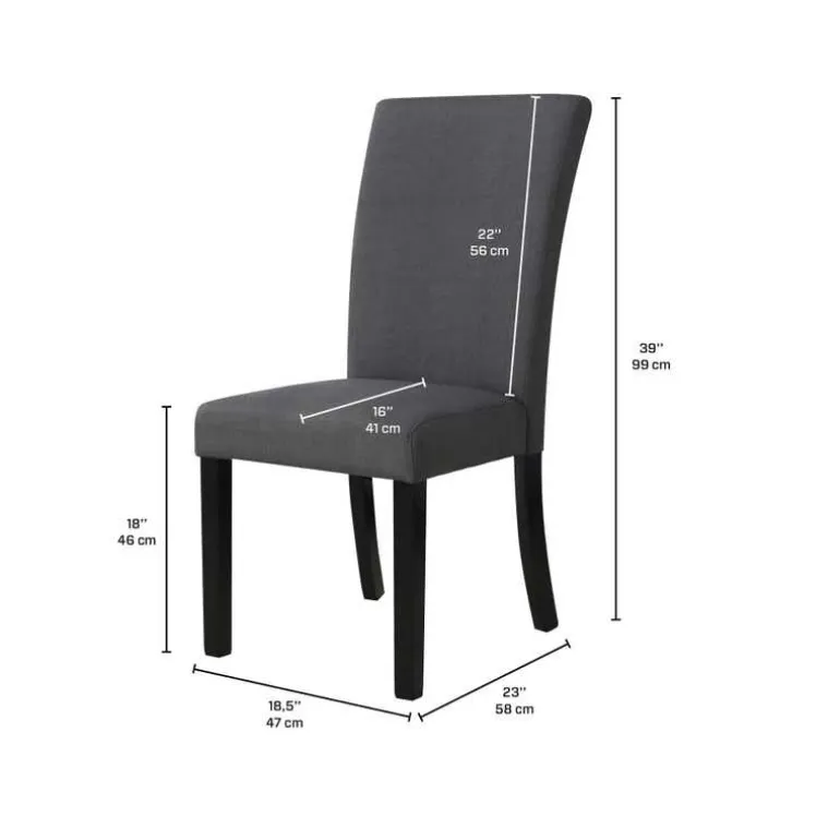Fabric Chairs (Set of 2) - Grey