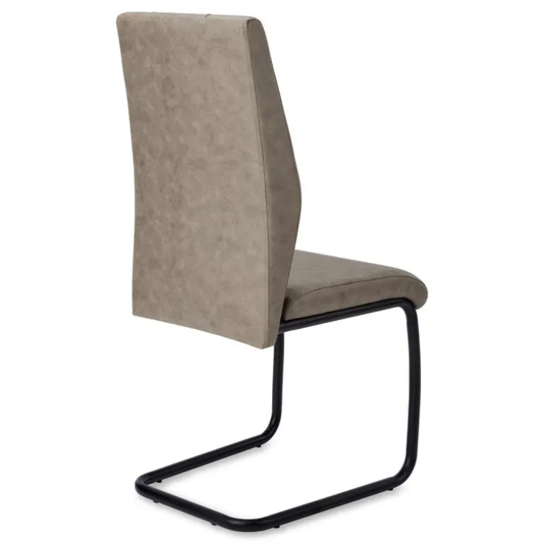 Fabric Chairs with Black Base (Set of 2) - Taupe - Monarch