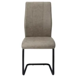 Fabric Chairs with Black Base (Set of 2) - Taupe - Monarch