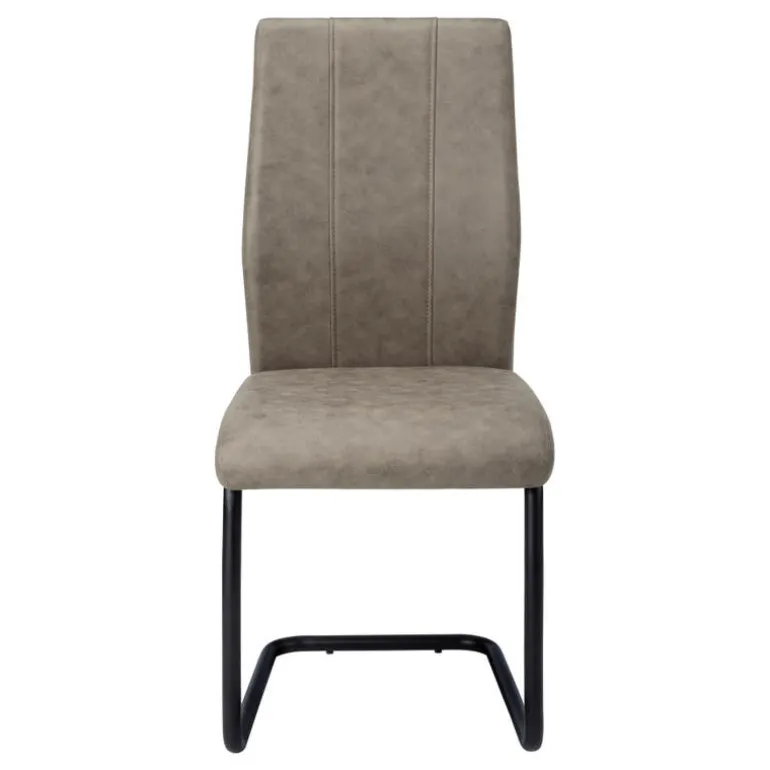 Fabric Chairs with Black Base (Set of 2) - Taupe - Monarch