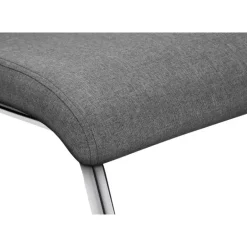 Fabric Chairs with Chrome Base (Set of 2) - Grey - Monarch