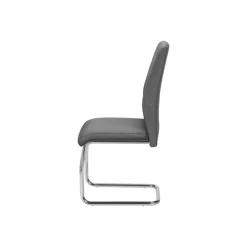 Fabric Chairs with Chrome Base (Set of 2) - Grey - Monarch
