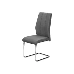 Fabric Chairs with Chrome Base (Set of 2) - Grey - Monarch