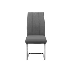 Fabric Chairs with Chrome Base (Set of 2) - Grey - Monarch