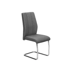 Fabric Chairs with Chrome Base (Set of 2) - Grey - Monarch