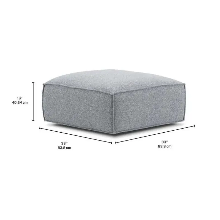 Fabric Ottoman - 33 x 33 x 16