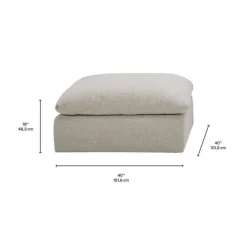 Fabric Ottoman - 40 x 40 x 20