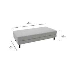 Fabric Ottoman 62 x 31 x 17 - Grey