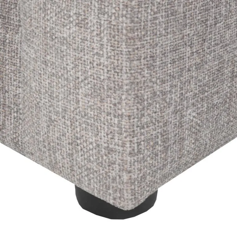 Fabric Sectional with Matching Ottoman