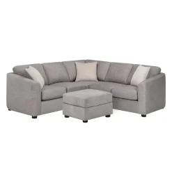 Fabric Sectional with Matching Ottoman