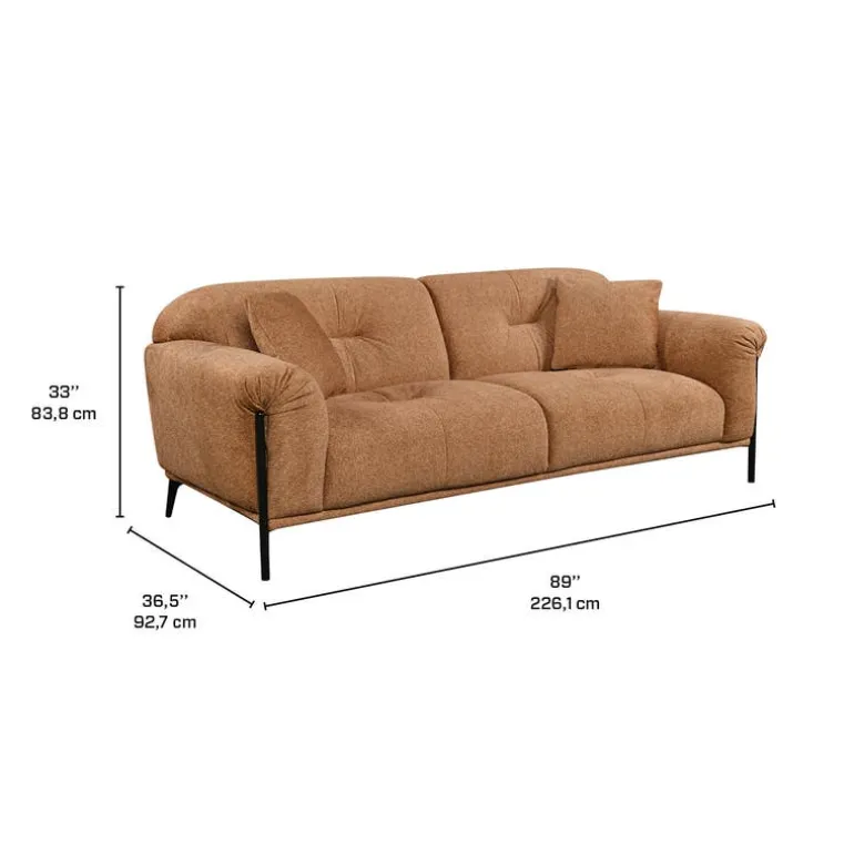 Fabric Sofa - Caramel Brown
